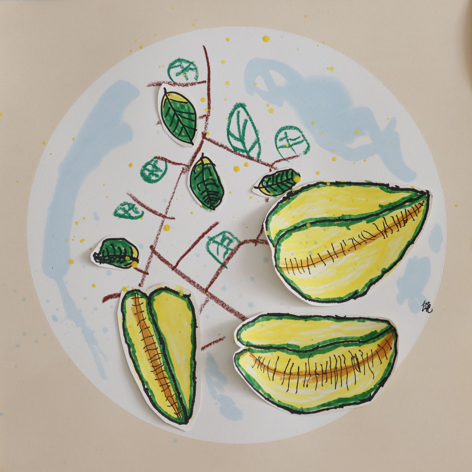 杨桃，儿童画，林诗尧（5岁）